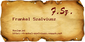 Frankel Szalviusz névjegykártya